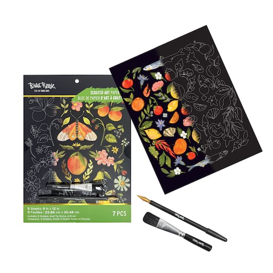 Brea Reese® 9" x 12" Fruit Garden Party Scratch Art Paper Pad